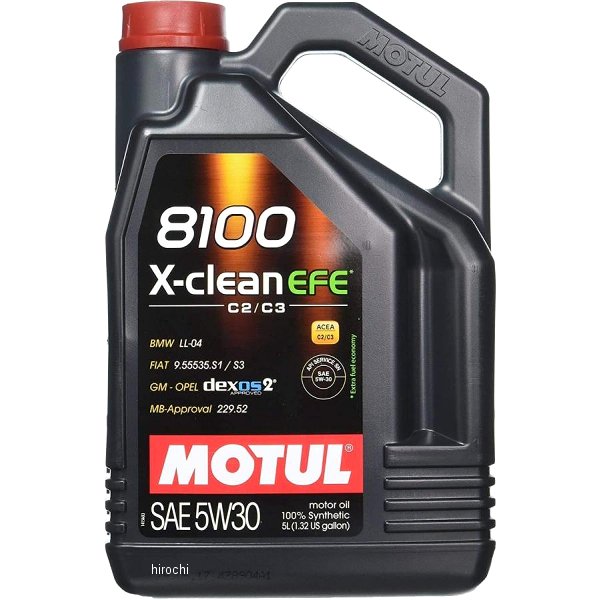 8100 X-clean EFE 100%化学合成 4スト 4輪用エンジンオイル 5W-30 5リットル