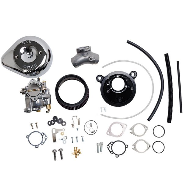 S&Sサイクル スーパーEキャブレター&ティアドロップステルスエアクリーナーキット 06年 ツインカム クローム