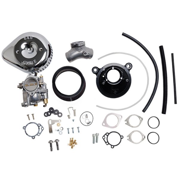S&Sサイクル スーパーGキャブレター&スラッシャーティアドロップステルスエアクリーナーキット 06年 ツインカム クローム
