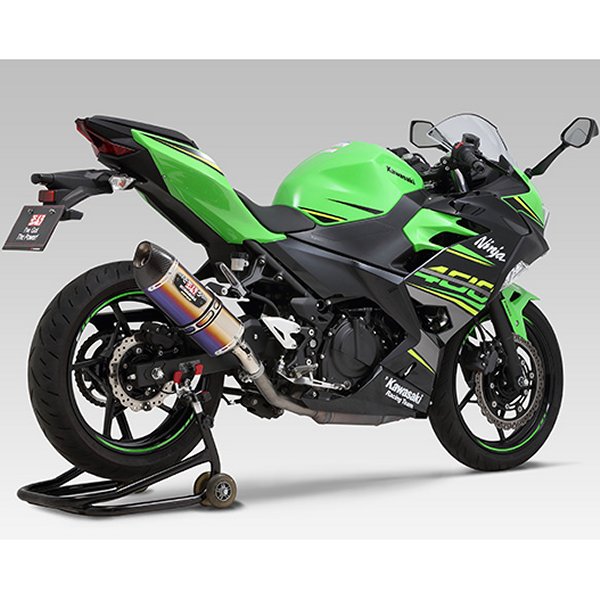 スリップオンマフラー R-77S サイクロン EXPORT SPEC 18年 Ninja250/400 チタンブルー/カーボン