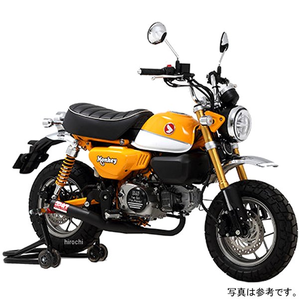 機械曲ストレートサイクロン フルエキゾースト 政府認証 18年 モンキー125 黒