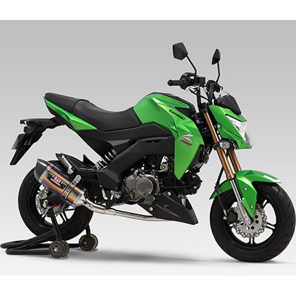 フルエキゾースト R-77S 機械曲サイクロン EXPORT SPEC 16年 Z125PRO チタンブルーカバー/カーボンエンド