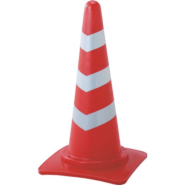 カラーコーン 赤/白反射シート SRC-1 高さ：700mm ベース：385mm角 反射タイプ ポリエチレン製