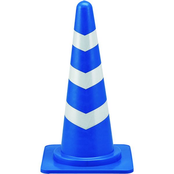 カラーコーン 青/白反射シート SRC-1BL 高さ：700mm ベース：385mm角 反射タイプ ポリエチレン製