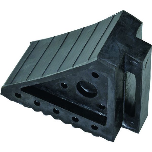 147-9798 タイヤストッパー 乗用車用(2t車迄) H145×W100×D195mm 合成ゴム製