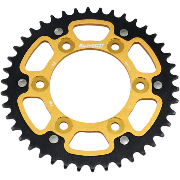 ステルス リア スプロケット 520/42T 08年-14年 ドゥカティ Monster 696 ゴールド/黒