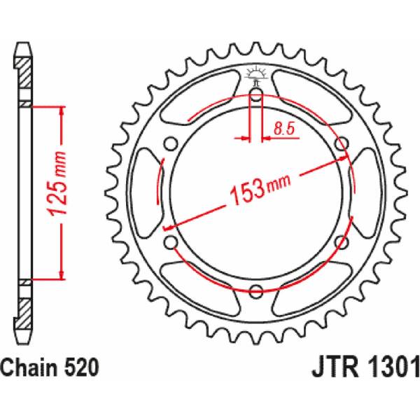 リアスプロケット 21年-23年 CRF300 42T