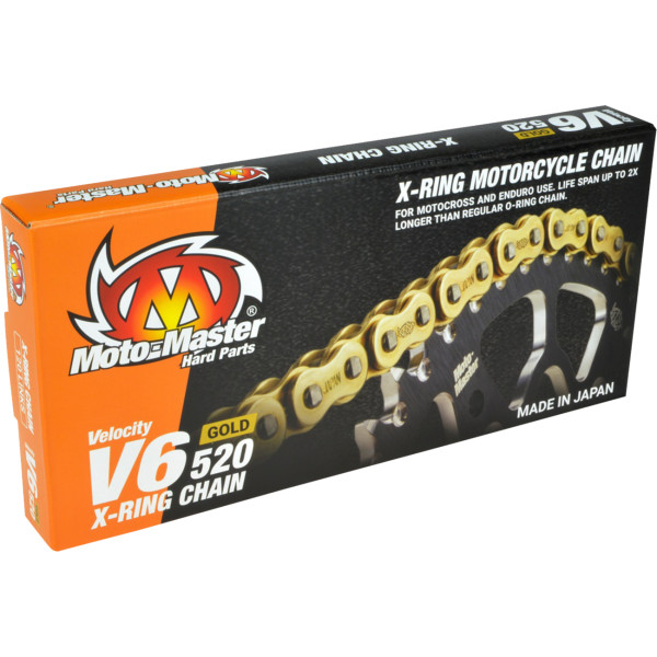 MX CHAIN V6-520G, X-RING , 120 LINKS, GOLD