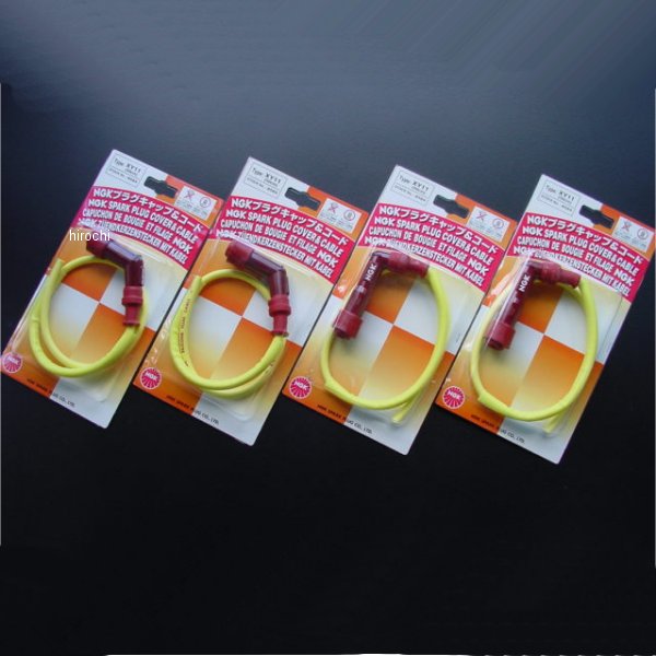 NGKプラグコードセット 純正同一形状特注品 CB400F、CB350F 赤/黄
