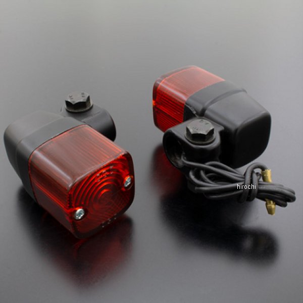 ウインカーランプ 角型ヨーロピアン 2個セット 黒/オレンジ