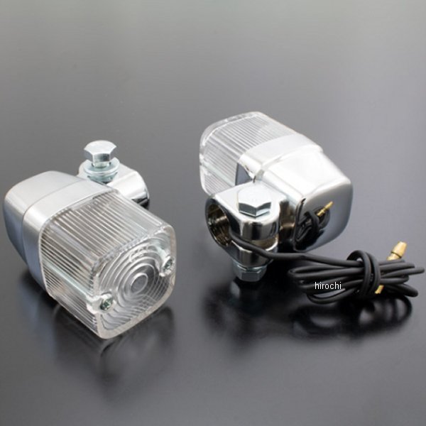 ウインカーランプ 角型ヨーロピアン 2個セット メッキ/クリア