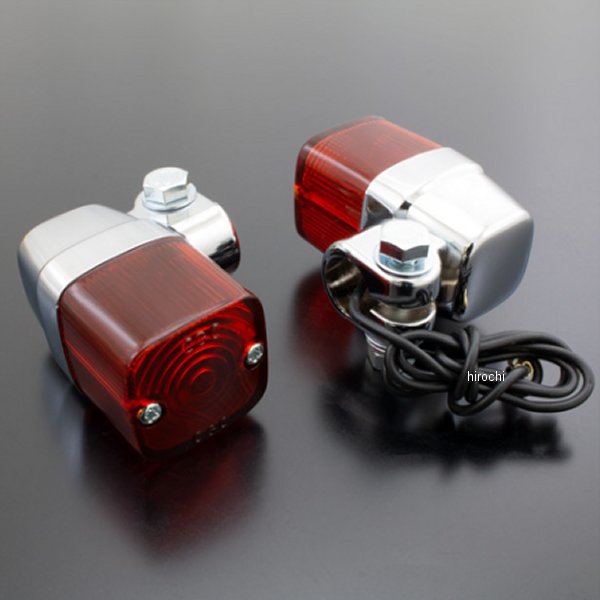 ウインカーランプ 角型ヨーロピアン 2個セット メッキ/オレンジ