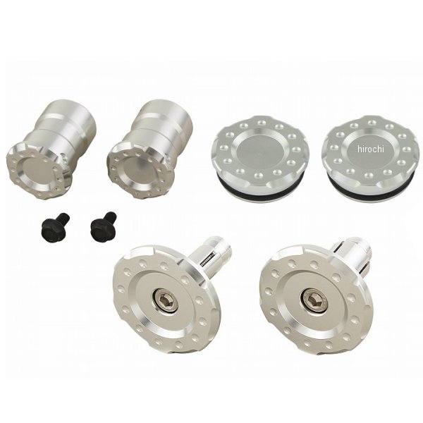 ポッシュ POSH フレームキャップ 3点セット(フロント/センター/ピボット) 18年以降 Z900RS/CAFÉ シルバー