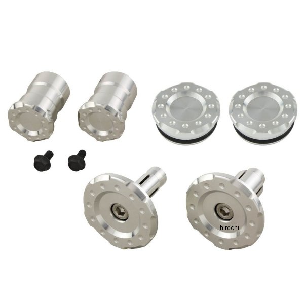 ポッシュ POSH フレームキャップ 3点セット(フロント/センター/ピボット) 18年以降 Z900RS/CAFÉ シルバー(アルミ地)