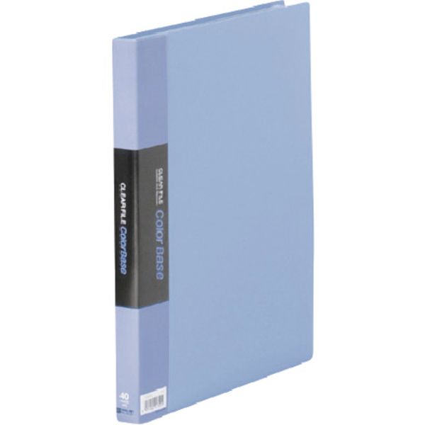 132CWB  JIM クリアーファイルカラーベースW A4タテ型 青 40ポケット