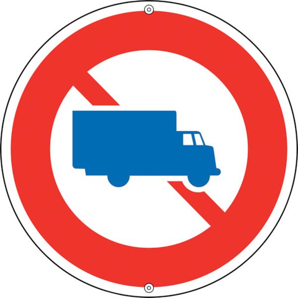 道路標識・構内用 大型貨物自動車等通行止 道路305 600mmΦ スチール