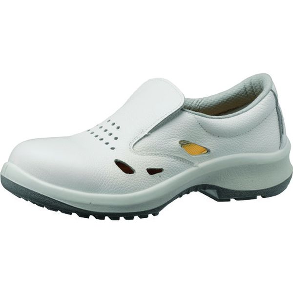 女性用通気構造スリッポンタイプ静電安全靴 プレミアムコンフォートシリーズ LPM200ホワイト通気静電 23.0CM