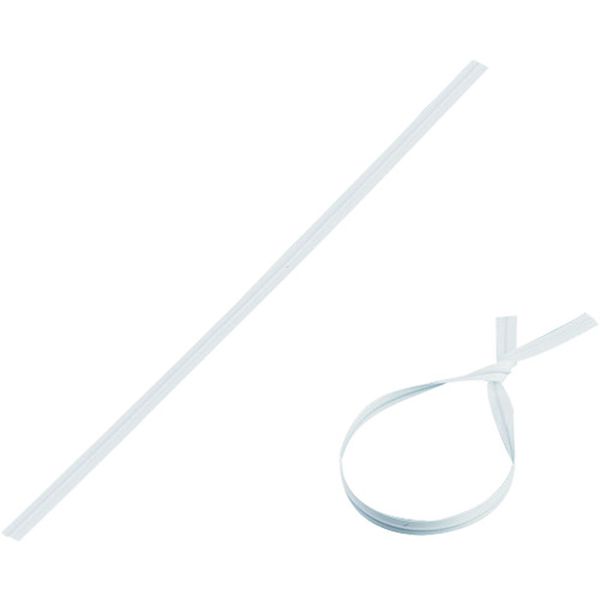 114-0186 ビニールタイ 白 金具37(白) 4mm幅×150mm 100本組 エンビ＋鉄線
