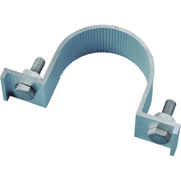 平リブ用取付金具 丸型ポール/片面表示用 金具763U-S 適合ポール径：76.3mmΦ アルミ製