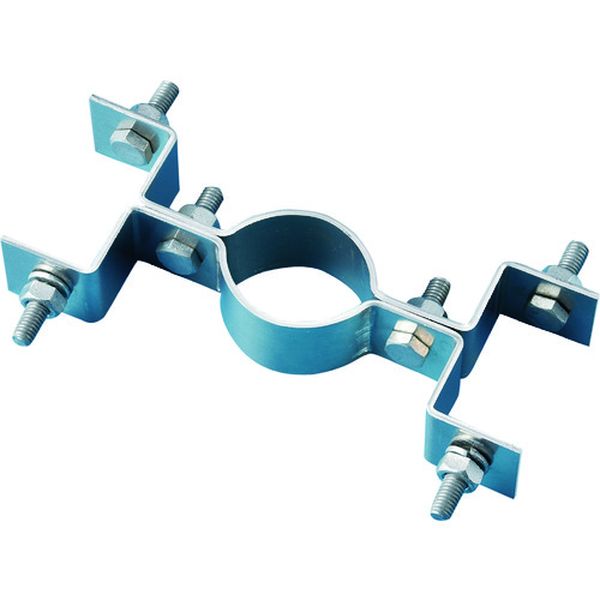 平リブ用取付金具 丸型ポール/両面表示用 金具605U-W 適合ポール径：60.5mmΦ アルミ製