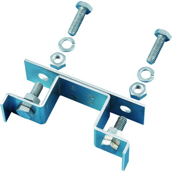 平リブ用取付金具 角型ポール/両面表示用 金具500K-W 適合ポール径：50×50mm アルミ製