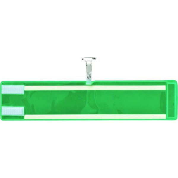 ビニール製腕章 反射×高輝度蓄光 緑無地 90×400mm エンビ