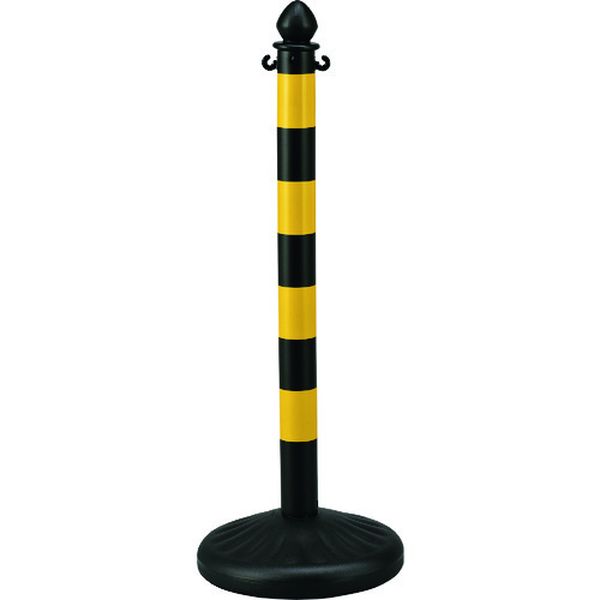 チェーンスタンド ポール：黄反射/黒 ベース：黒 PSW-HTR 高さ：985mm 注水ベースタイプ ポリエチレン