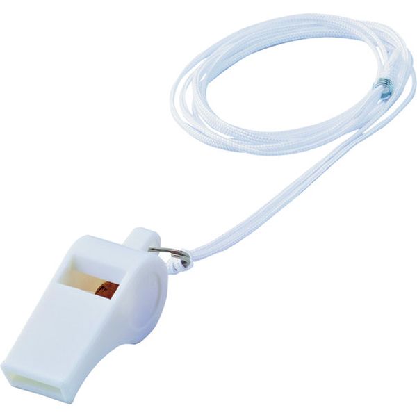 114-0225 笛(ホイッスル) 白 プラ笛402-W 全長51.5mm 12個組 プラスチック製