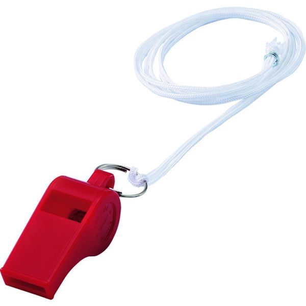 113-7453 笛(ホイッスル) 赤 プラ笛402-R 全長51.5mm 12個組 プラスチック製