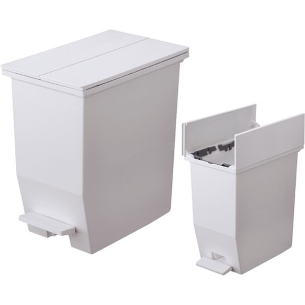 ゴミ箱(ペダルダストボックス) グレー 220×360×380mm