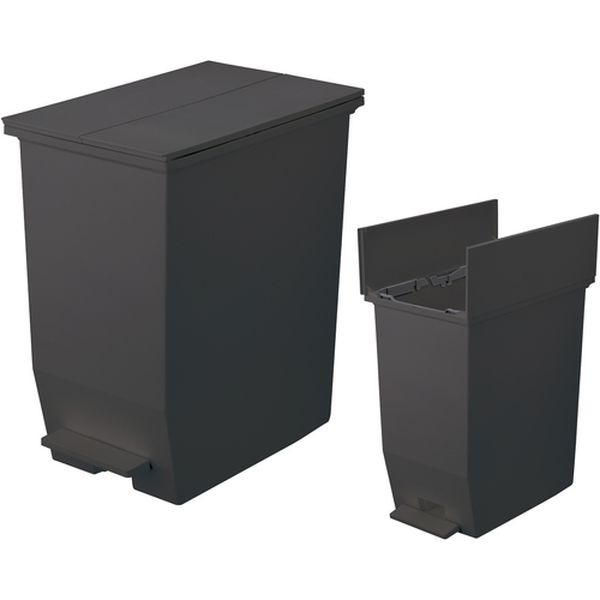 ゴミ箱(ペダルダストボックス) ダークグレー 220×360×380mm