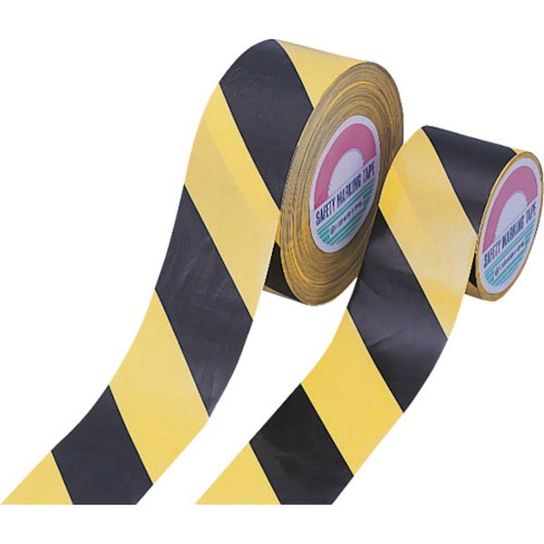 814-9756 バリケードテープ(標識テープ) 黄/黒 BT-755 75mm幅×50m 非粘着