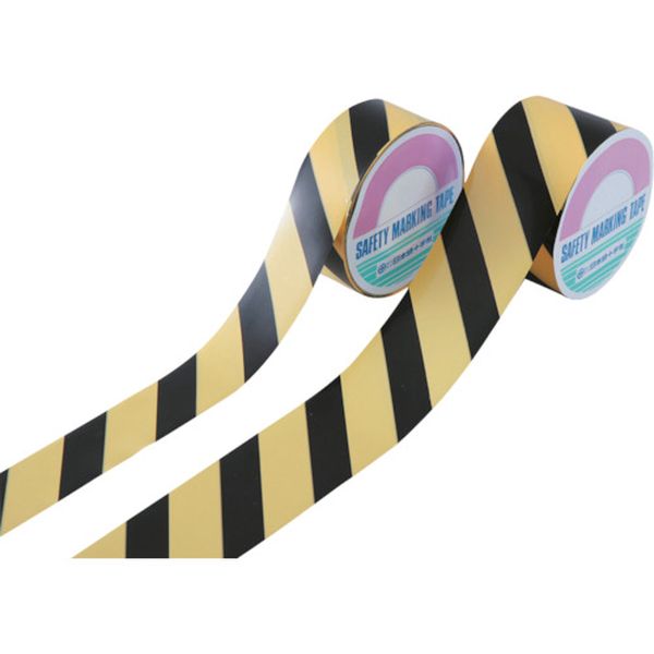814-9757 バリケードテープ(標識テープ) 黄/黒 BT-385 38mm幅×50m 非粘着