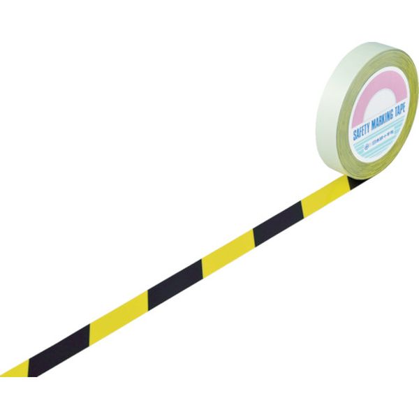 ガードテープ(ラインテープ) 黄/黒(トラ柄) 25mm幅×100m