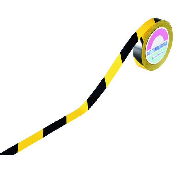 ガードテープ(ラインテープ) 黄/黒 GTH-252TR 25mm幅×20m 再はく離タイプ