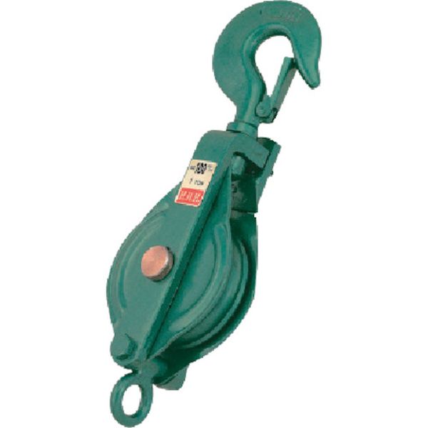 強力型滑車一車スナッチ フック型150mm
