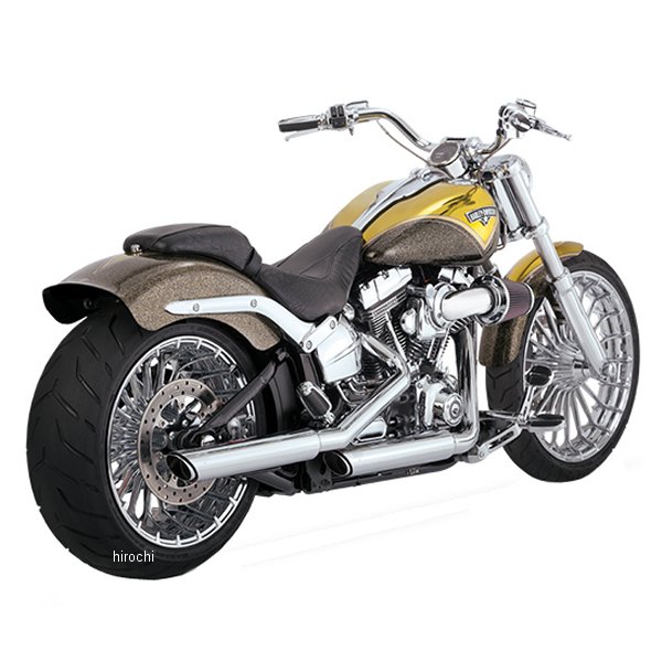 VANCE&HINES スリップオンマフラー ツインスラッシュ 3インチ 07年-09年 ソフテイル クローム