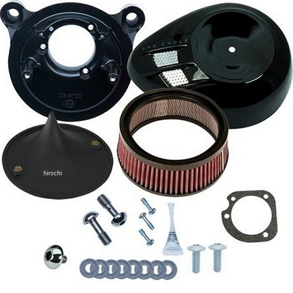 ステルスエアクリーナーキット エアストリームBK 01年-17年 TWIN CAM （ケーブル2本引）