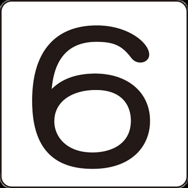 数字ステッカー 6 40×40mm 5枚組 アルミ