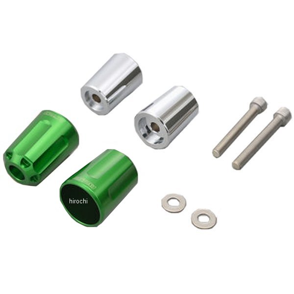 ヘビーウエイトバーエンド リボルバー M8 カワサキ車 緑