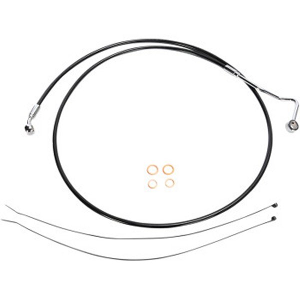 フロントブレーキライン アッパー XR FLHR ABS付 黒/クローム 68インチ