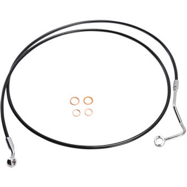 フロントブレーキライン アッパー XR FLHR ABS付 黒/クローム 72インチ