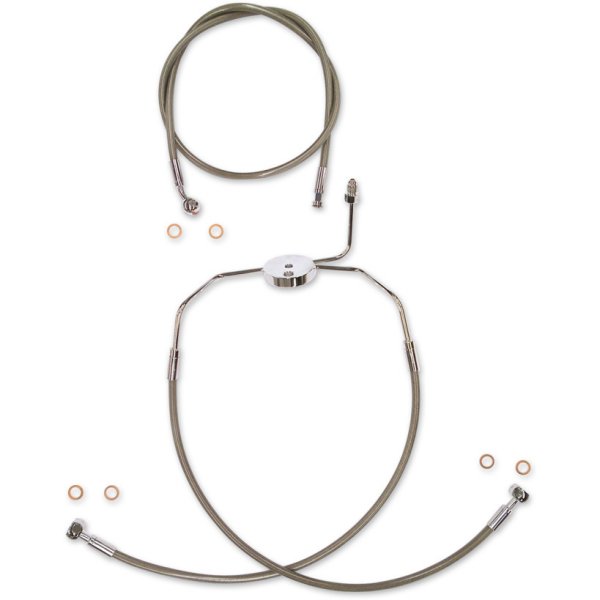 フロントブレーキライン FLHT クローム 標準長 16.25"/19" 43349-96B