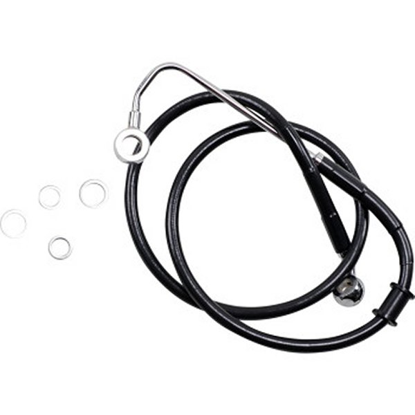 フロント ブレーキライン 黒ステンレス 15年-17年 FLSTN ABS付 アッパー +6インチ(40インチ)