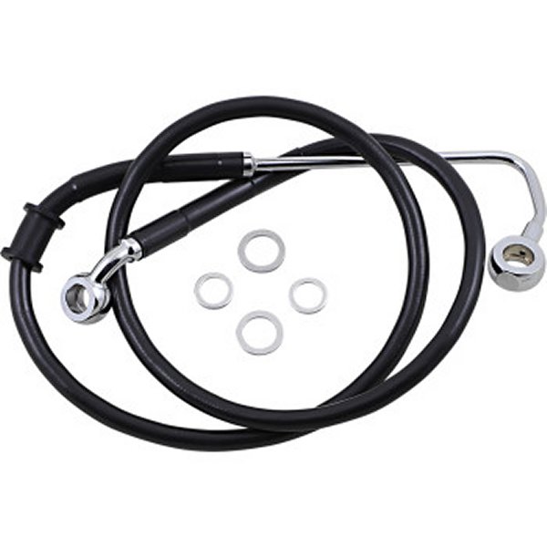 フロント ブレーキライン 黒ステンレス 15年-17年 FXS ABS付 アッパー +6インチ(36.75インチ)