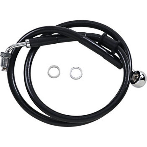 フロント ブレーキライン 黒ステンレス 18年以降 FLDE ABS付 アッパー +10インチ(33.25インチ)