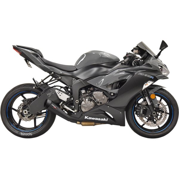 【セール特価】 スリップオンマフラー メガホン スラッシュカット 09年-19年 ニンジャZX-6R、ZX636R 黒