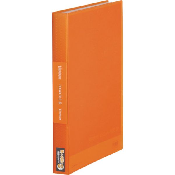 1863TSPOR 128-9652 JIM シンプリ-ズクリア-ファイル(透明) A4タテ型 オレンジ 60ポケット