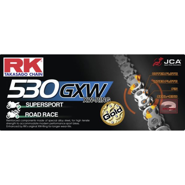 Racing チェーン XW-リング カシメタイプ BG530GXW 140リンク 黒