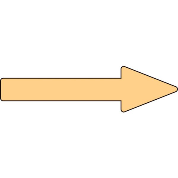 815-1006 配管方向表示ステッカー →薄い黄矢印 貼矢63 30×100mm 10枚組 アルミ
